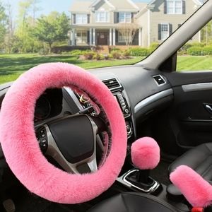 3 pcs Winter Furry Steering Wheel, Seat Belt and Shift Cover